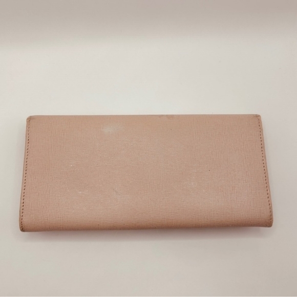 FENDI Pink Beige Leather Logo Plate Long Wallet – Great Preloved Condition - Picture 3 of 12
